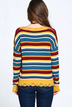 Load image into Gallery viewer, Multi-colored Variegated Striped Knit Sweater