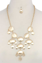 Load image into Gallery viewer, Brushed Oval Shape Dangle Metal Necklace