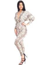 Load image into Gallery viewer, Animal Print Dolman Sleeve Jumpsuits