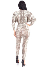 Load image into Gallery viewer, Animal Print Dolman Sleeve Jumpsuits
