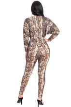 Load image into Gallery viewer, Animal Print Dolman Sleeve Jumpsuits