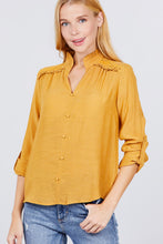 Load image into Gallery viewer, V-neck Button Down Woven Top