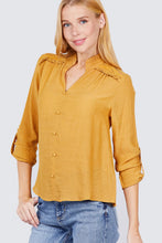 Load image into Gallery viewer, V-neck Button Down Woven Top