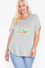 Load image into Gallery viewer, Usa Tour Graphic Round Hem Short Sleeve Top