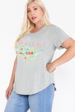 Load image into Gallery viewer, Usa Tour Graphic Round Hem Short Sleeve Top