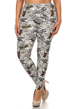 Load image into Gallery viewer, Plus Size Dragonfly Print, Full Length Leggings In A Fitted Style With A Banded High Waist.