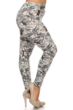 Load image into Gallery viewer, Plus Size Dragonfly Print, Full Length Leggings In A Fitted Style With A Banded High Waist.