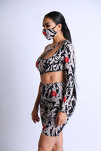 Load image into Gallery viewer, One Shoulder Bodysuit With Biker Short Set
