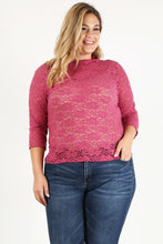 Load image into Gallery viewer, Plus Size Sheer Lace Fitted Top
