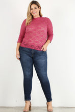 Load image into Gallery viewer, Plus Size Sheer Lace Fitted Top