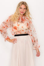 Load image into Gallery viewer, Floral Print Ruffled Organza Top
