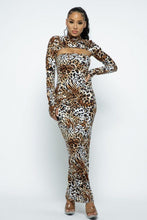 Load image into Gallery viewer, Mock Neck Long Sleeve Thumb In Top With Tube Top Long Dress Set