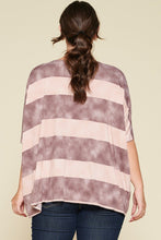 Load image into Gallery viewer, Stripe Printed Pleated Blouse Featuring A Boat Neckline And 1/2 Sleeves