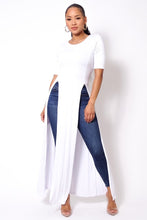 Load image into Gallery viewer, Elbow Sleeve Maxi Tank Top With Side Slits