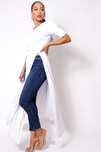 Load image into Gallery viewer, Elbow Sleeve Maxi Tank Top With Side Slits