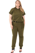Load image into Gallery viewer, Camouflauge Detailed Jogger Plus Size Set