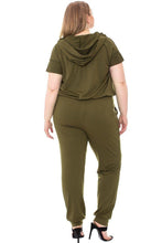 Load image into Gallery viewer, Camouflauge Detailed Jogger Plus Size Set