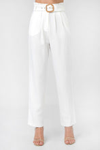 Load image into Gallery viewer, A Solid Pant Featuring Paperbag Waist With Rattan Buckle Belt