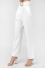 Load image into Gallery viewer, A Solid Pant Featuring Paperbag Waist With Rattan Buckle Belt