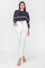Load image into Gallery viewer, A Solid Pant Featuring Paperbag Waist With Rattan Buckle Belt