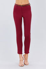 Load image into Gallery viewer, Belted Textured Long Pants
