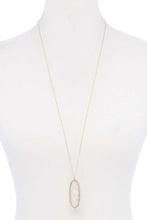 Load image into Gallery viewer, Acetate Oval Metal Edge Pendant Necklace