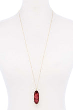 Load image into Gallery viewer, Acetate Oval Metal Edge Pendant Necklace