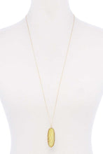 Load image into Gallery viewer, Acetate Oval Metal Edge Pendant Necklace