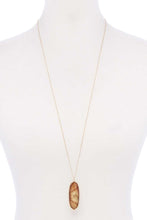 Load image into Gallery viewer, Acetate Oval Metal Edge Pendant Necklace