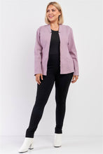Load image into Gallery viewer, Plus Checkered Houndstooth Pattern Front Zipper Closure Jacket