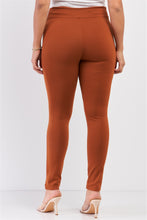 Load image into Gallery viewer, Plus Rubber Side Detail Lace Side Leg Legging Slim Pants