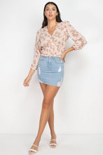 Load image into Gallery viewer, Floral Shadow Stripe V-neck Top