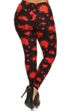Load image into Gallery viewer, Plus Size Splatter Print, Full Length Leggings In A Slim Fitting Style With A Banded High Waist