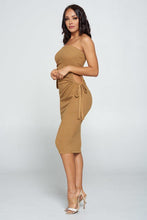 Load image into Gallery viewer, Strapless Solid Color Bodycon Dress