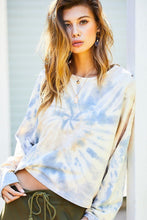 Load image into Gallery viewer, Round Neck Oversize Fit Crop Tie-dye French Terry Pullover