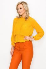Load image into Gallery viewer, Ruffle Pleats Peplum Top
