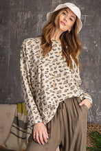 Load image into Gallery viewer, Leopard Printed Garment Dye Loose Fit Knit Top
