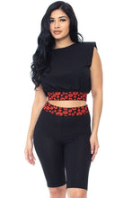 Load image into Gallery viewer, Shoulder Pad And Leopard Detailed Biker Shorts
