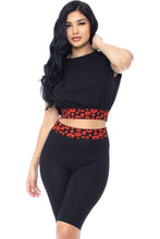 Load image into Gallery viewer, Shoulder Pad And Leopard Detailed Biker Shorts