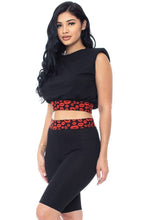 Load image into Gallery viewer, Shoulder Pad And Leopard Detailed Biker Shorts