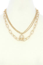 Load image into Gallery viewer, Metal Ball Oval Link Layered Necklace