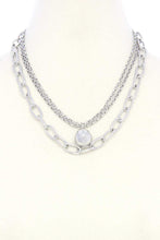 Load image into Gallery viewer, Metal Ball Oval Link Layered Necklace