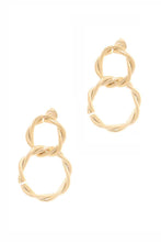 Load image into Gallery viewer, Secret Box Double Twist Metal Dangle Stud Earring