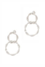 Load image into Gallery viewer, Secret Box Double Twist Metal Dangle Stud Earring