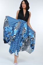 Load image into Gallery viewer, Animal Chain Print Denim Tacked Maxi Skirt In Black Gold