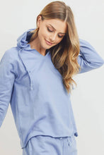 Load image into Gallery viewer, French Terry Hood With V-neck Long Sleeve Top