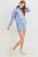 Load image into Gallery viewer, French Terry Hood With V-neck Long Sleeve Top