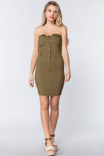 Load image into Gallery viewer, Strapless Button Down Mini Dress