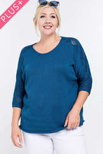 Load image into Gallery viewer, Solid Round Neck 3/4 Sleeve Sweater Top