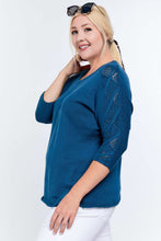Load image into Gallery viewer, Solid Round Neck 3/4 Sleeve Sweater Top